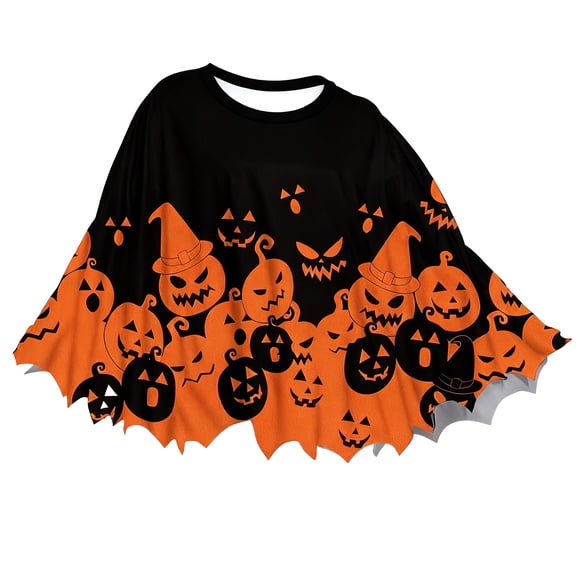 SRZYMJ Womens Halloween Skeleton Ghost Spider Web Funny Poncho