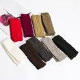 thumbnail image 5 of Ediodpoh Cable Knit Fingerless Gloves with Figure-8 Design Short Wrist Guard for Women Arm Warmth and Casual Use Gold, 5 of 5
