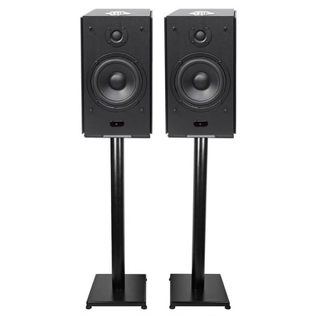 (2) Rockville HD5B 5 Powered Bookshelf Speakers Bluetooth Monitors w/29 Stands