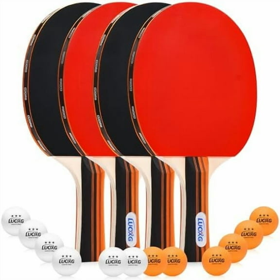 Ping Pong Paddles Set of 4, Ping Pong Paddles and Balls, Table Tennis Rackets Set Suitable for Indoor and Outdoor Games, Family Games$$Sport & Recreation Other