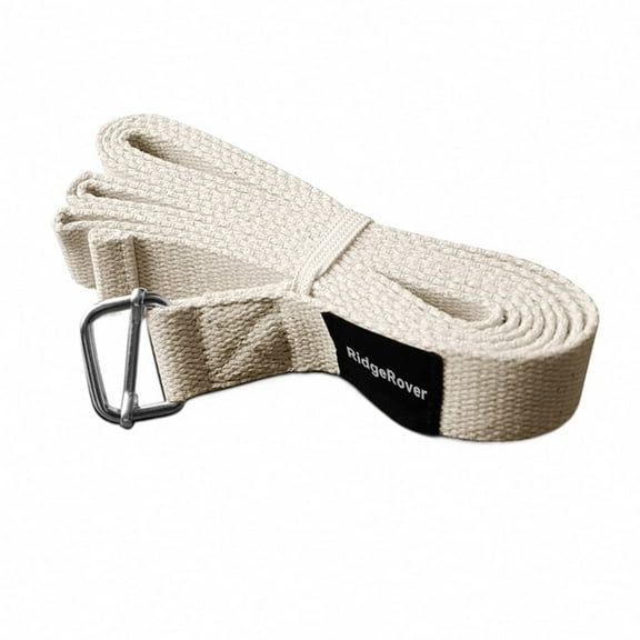 RidgeRover Yoga straps, Yoga Bands with Adjustable D-Ring Buckle, Cotton Yoga Belt for Fitness, Yoga, Pilates, Physical Therapy