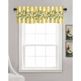 thumbnail image 3 of Yellow Lemon Stripes Kitchen Valances for Windows Farmhouse Linen Window Valance Curtain for Living Room Window Treatment Summer Spring Fruit Flowers Leaves Valance Rod Pocket Topper, 42 x 18 Inch, 3 of 6