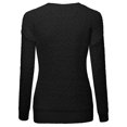 thumbnail image 2 of FashionOutfit Women's Sheepskin Effect Drop Shoulder Knit Sweater, 2 of 3