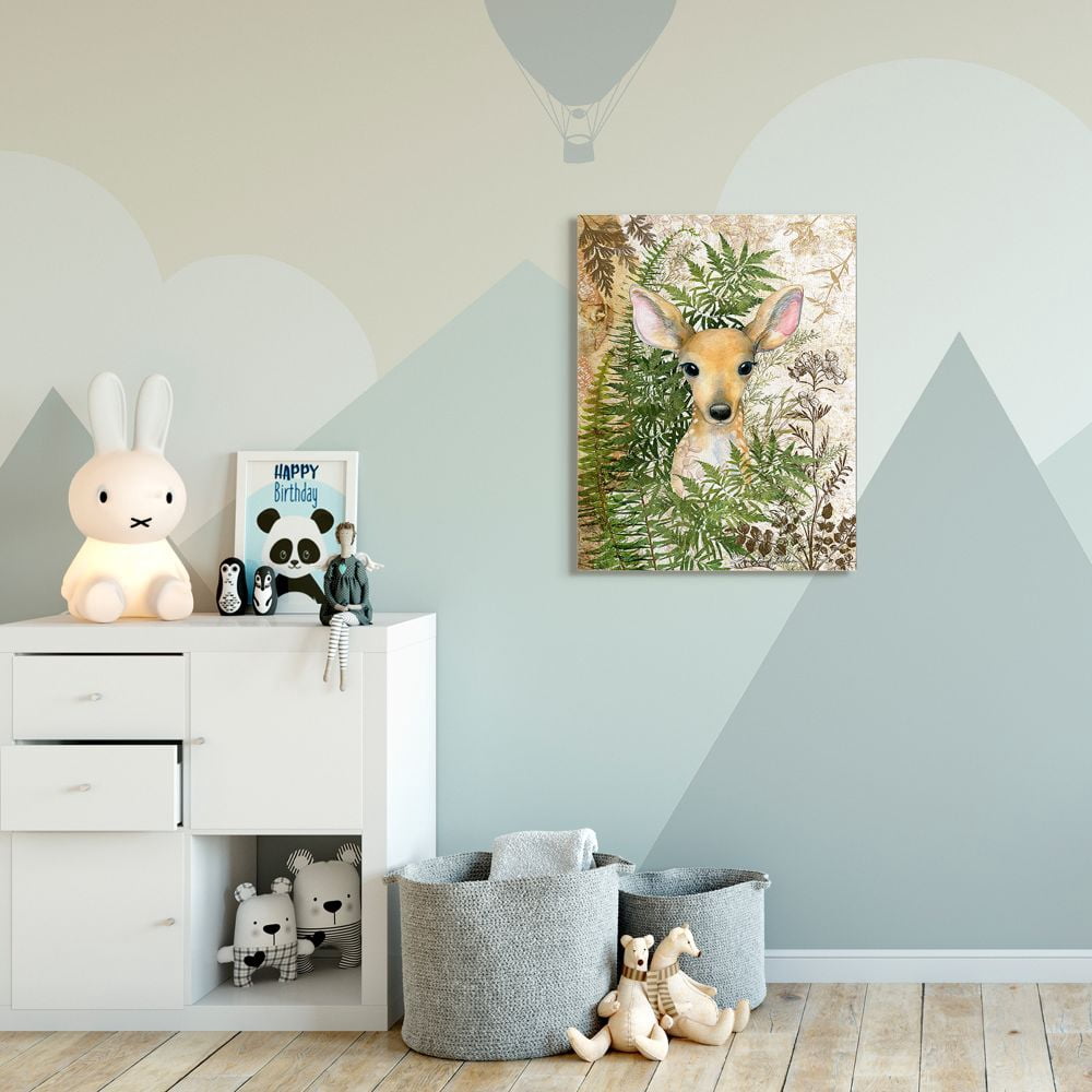 Stupell Industries Rustic Baby Fawn Children's Forest Animal Illustration Canvas Wall Art Design by Sherri Buck Baldwin
