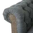 thumbnail image 6 of GDF Studio Alejandro Chesterfield Tufted Fabric Club Chair with Nailhead Trim, Charcoal and Dark Brown, 6 of 9