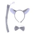 thumbnail image 1 of Conjunto de 3 piezas para niños y adultos, con orejas de lobo, diadema, pajarita y cola, disfraz de fiesta para cosplay, 1 of 7