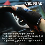 VELPEAU Thumb Support Brace - CMC Joint Thumb Spica Splint for Pain Relief, Arthritis, Tendonitis, Sprains, Strains, Carpal Tunnel & Trigger Thumb Immobilizer, Wrist Strap, Left or Right Hands (Small)