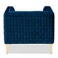 thumbnail image 2 of Baxton Studio Seraphin Fauteuil en Velours Bleu Marine Finition Or, 2 of 9