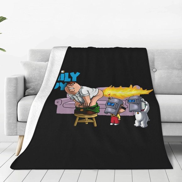 Throw Blankets Family Guy Fleece Throw Blanket Ultra Soft Cozy Decorative Flannel Blanket for Home Bed Couch Chair Travel 60"X50"
