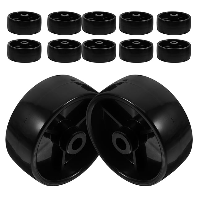 DEEPCRAFF 12Pcs Solid Mower Wheels Replacement Black PP Material Durable for Lawn Equipment