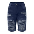 thumbnail image 5 of Womens Jeans Casual Fashion Holes Pocket Elastic Ripped Denim Shorts Women Pants Blue S, 5 of 5