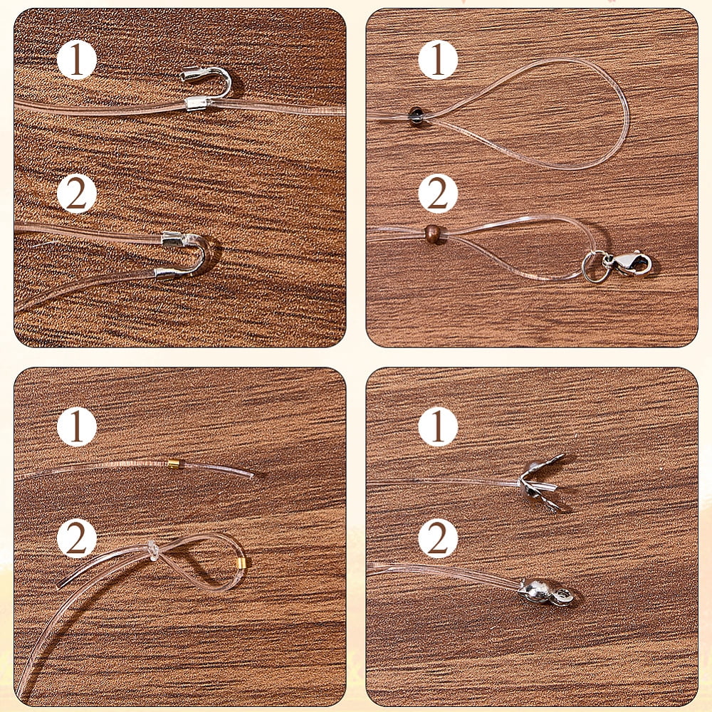DIY Findings Kits including Iron Crimp Beads and Bead Tips Brass Crimp Beads and Wire Guardian Mixed Color 8x4mm Hole: 1.5mm