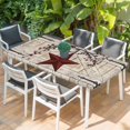 thumbnail image 2 of Texas Star Vintage Table Cloths for 4 Foot Rectangle Tables, Red Retro Berry Beige Wooden Patio Waterproof Elastic Fitted Tablecloths, Washable Rectangular Table Cover for Camping, 2 of 8