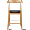 thumbnail image 3 of 2xhome Solid Wood Farmhouse 25" Counter Stool with PU Leather Cushion Seat, Modern Accent Dining Elbow Chair Barstool, Natural, Set of 1, 1 piece, 3 of 10