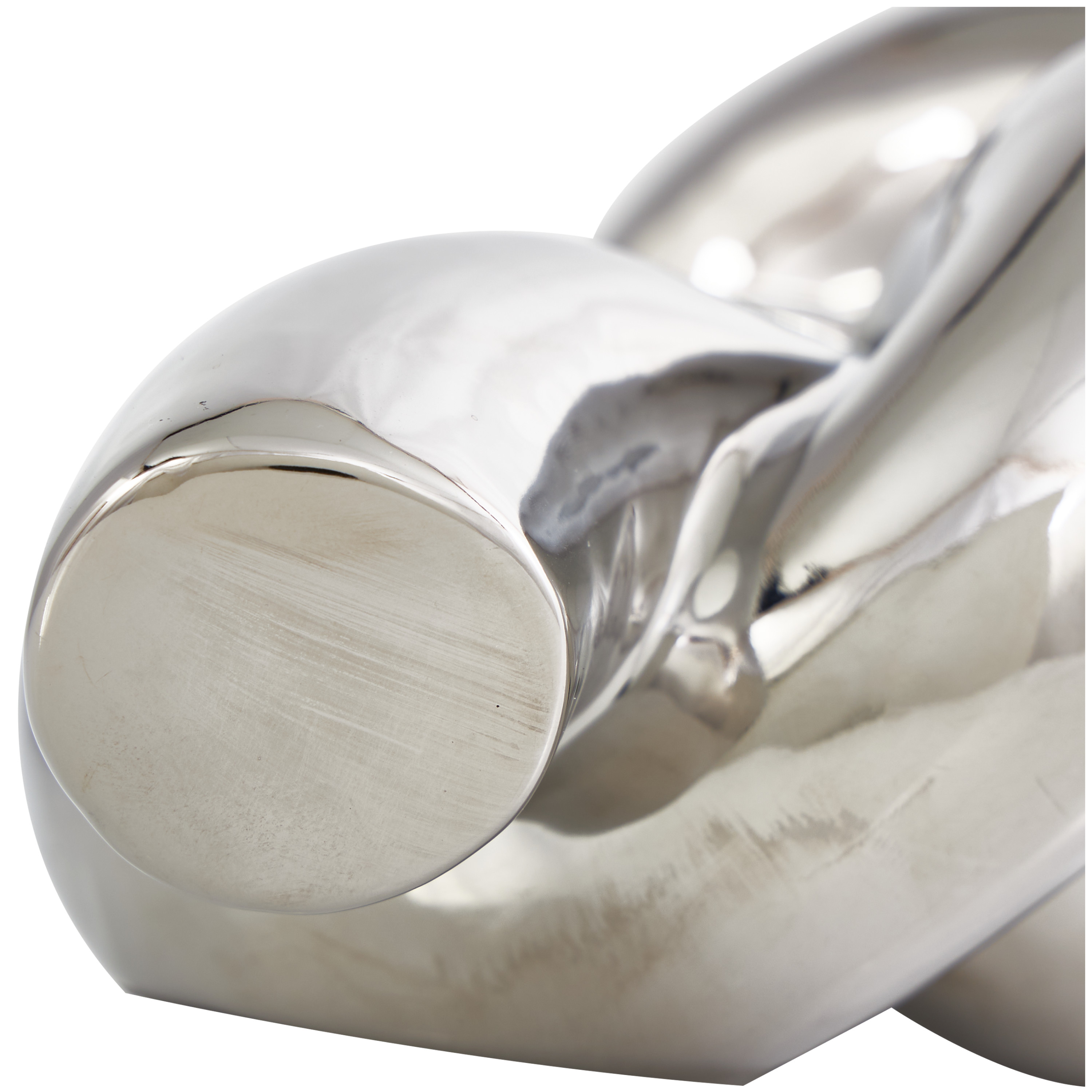 12" x 4" Silver Ceramic Abstract Knot Sculpture, by DecMode