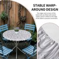 thumbnail image 2 of Floral Patterns Round Tablecloth for 45-54 Inch Tables,Fitted Table Cover with Elastic Edge,Silver White Flowers Leaves Aesthetic Waterproof Outdoor Table Cloth Protector for Patio Garden Dinner, 2 of 9