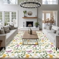 thumbnail image 3 of 5'x7' Area Rugs, Easter Indoor Outdoor Area Rug for Living Room Bedroom, Spring Floral Daisy Flowers Butterflies Watercolor Washable Bathroom Rugs Kitchen Floor Carpet Mats Home Decor Aesthetic, 3 of 8