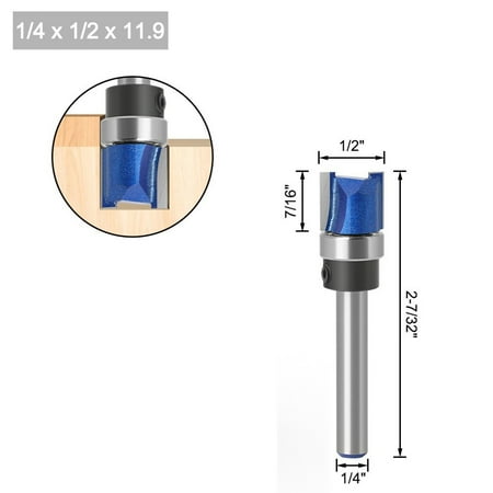 

Fule Trimming Bit Industrial 1/4inch Shank Top Bearing Flush Trim Pattern Router Bits