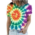 thumbnail image 5 of jobturf Graphic Tees for Women Summer Loose Fit Crew&nbsp;Neck T Shirts Beach Short Sleeve Going Out Tops Vacation Outfits S-3XL, 5 of 6