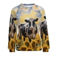 thumbnail image 7 of Farm Cows Womens Casual Crewneck Sweatshirt Long Sleeve Tops Cute Pullover Loose Fit, 7 of 7