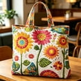 thumbnail image 6 of Quilted Tote Bag Fashion Pattern Design Embroidered Large Capacity Soft Shoulder Handbag Portable Casual Purse For Women Daily Shopping Office Travel Use, 6 of 8