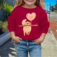 thumbnail image 2 of Baby Valentines Day Outfit Girl Crewneck Sweatshirt Love Heart Print Long Sleeve Pullover Toddler Clothes for Toddler 12-18 Months, 2 of 4