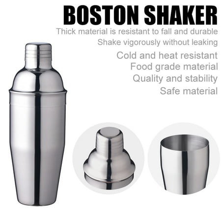 

SUTENG Cocktail Shaker Martini Shaker Food Grade Stainless Steel 25 Ounce(750ml) Drink Shaker Professional Bar tools (Silver)