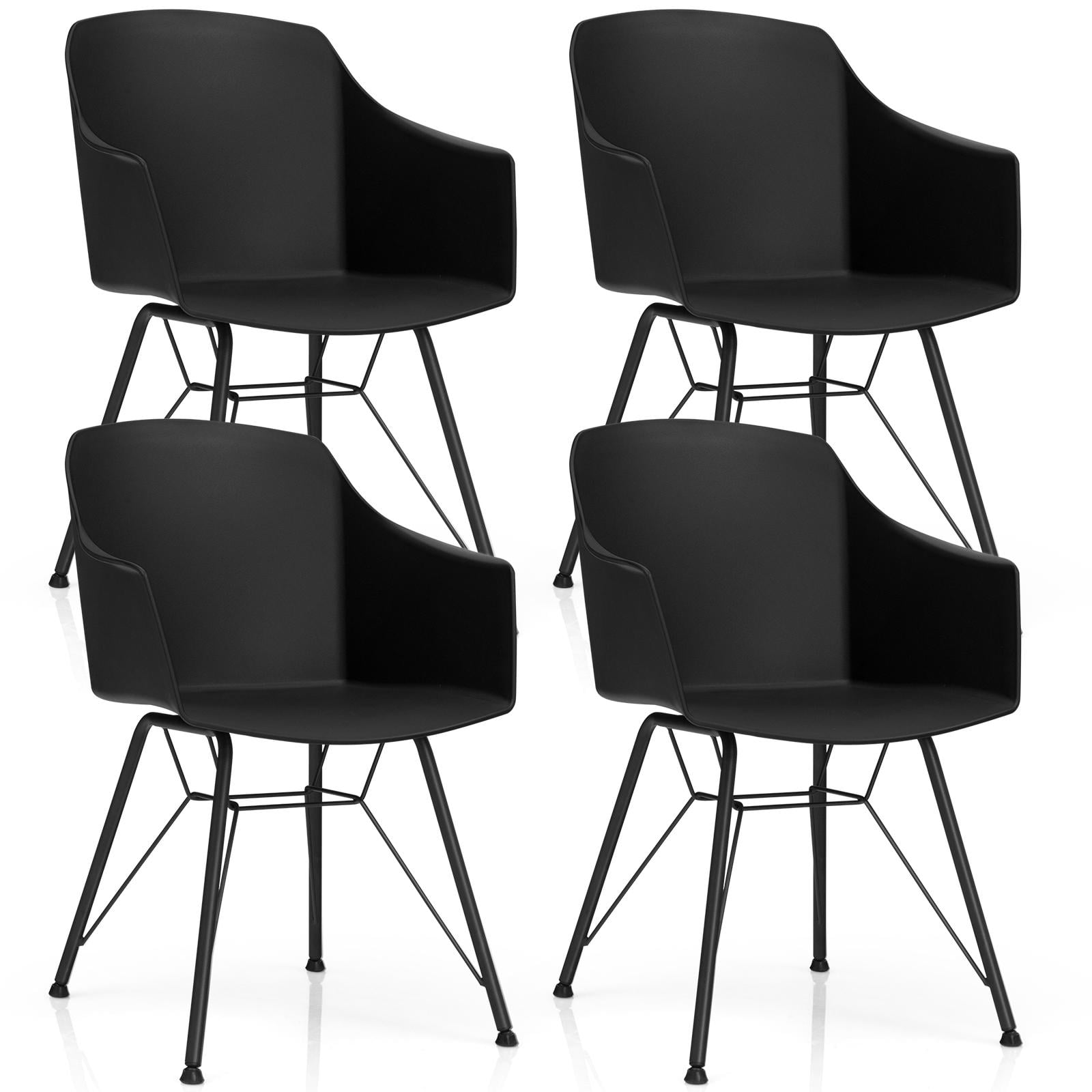 Giantex Set of 4 Dining Chairs, Modern Molded Plastic Arm Chairs w
