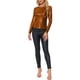 thumbnail image 2 of BLUSA BRILLANTE PARA MUJER INSPIRE CHIC, MANGA LARGA, CUELLO REDONDO, AJUSTE REGULAR, BLUSA DE NOCHE BRILLANTE TAMAÑO S NARANJA OSCURO, 2 of 6