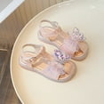 thumbnail image 5 of Otqutp Wedding Shoes for Toddler Girls Summer Fashion Rhinestone Butterfly Soft Bottom Baotou Princess Sandals Comfortable Non Slip Beach Shoes, 5 of 6