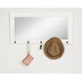 thumbnail image 3 of DesignOvation Pub Mirror with 5 Metal Hooks, White, 3 of 6