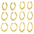 thumbnail image 1 of Aros pequeños JeenMata 6 Pares Chapados en Oro Amarillo Huggie para Mujer, 1 of 5