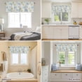 thumbnail image 5 of Retro Underwater Blue Crab Green Seashell Valances for Windows,Kitchen Valance Rod Pocket Short Curtain, Ocean Starfish Valance Curtain Window Valances for Bedroom Bathroom Living Room 42x18in, 5 of 9