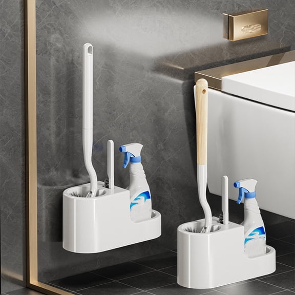 Toilet Brush and Holder Set with Drip Tray | Toilet Bowl Brush & Toilet Bowl Cleaner Brush Combo | Bathroom Cleaning Organizer | Strong Bristles | Easy Maintenance | Xuniizn