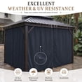 thumbnail image 5 of Kimunuk Outdoor Replacement Curtains for 10' X 10' Gazebo, Waterproof 4-Panels Navy Blue Gazebo Universal Privacy Sidewall Curtains with Zipper for Patio Garden Backyard, Curtain Only, 5 of 9