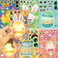 thumbnail image 2 of 8 hojas de papel con pegatinas del día de Pascua para dibujar, calcomanías lindas para niños y adultos, pegatinas divertidas para laptop, patinetas, botellas de agua, álbumes de recortes para autos., 2 of 6