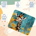 thumbnail image 3 of Alfombrilla de ratón cuadrada de 8,3 x 9,8 pulgadas, con bonito estampado de jirafa para juegos de ordenador portátil, base de goma antideslizante con bordes cosidos, accesorio de, 3 of 7