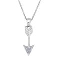 thumbnail image 1 of Sterling Silver Drop Arrow With CZ Sliding Pendant Necklace, 18", 1 of 1