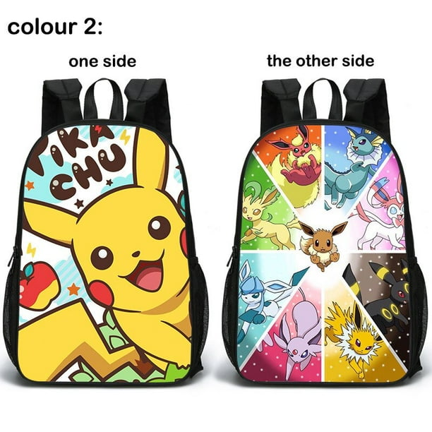 Mochila Pokemon mochilas escolares para ninos Pikachu Ash Ketchum dibujos animados de Anime bolsa de libros para estudiantes de dos caras bolsa de viaje de alta capacidad regalo hola suerte unisex
