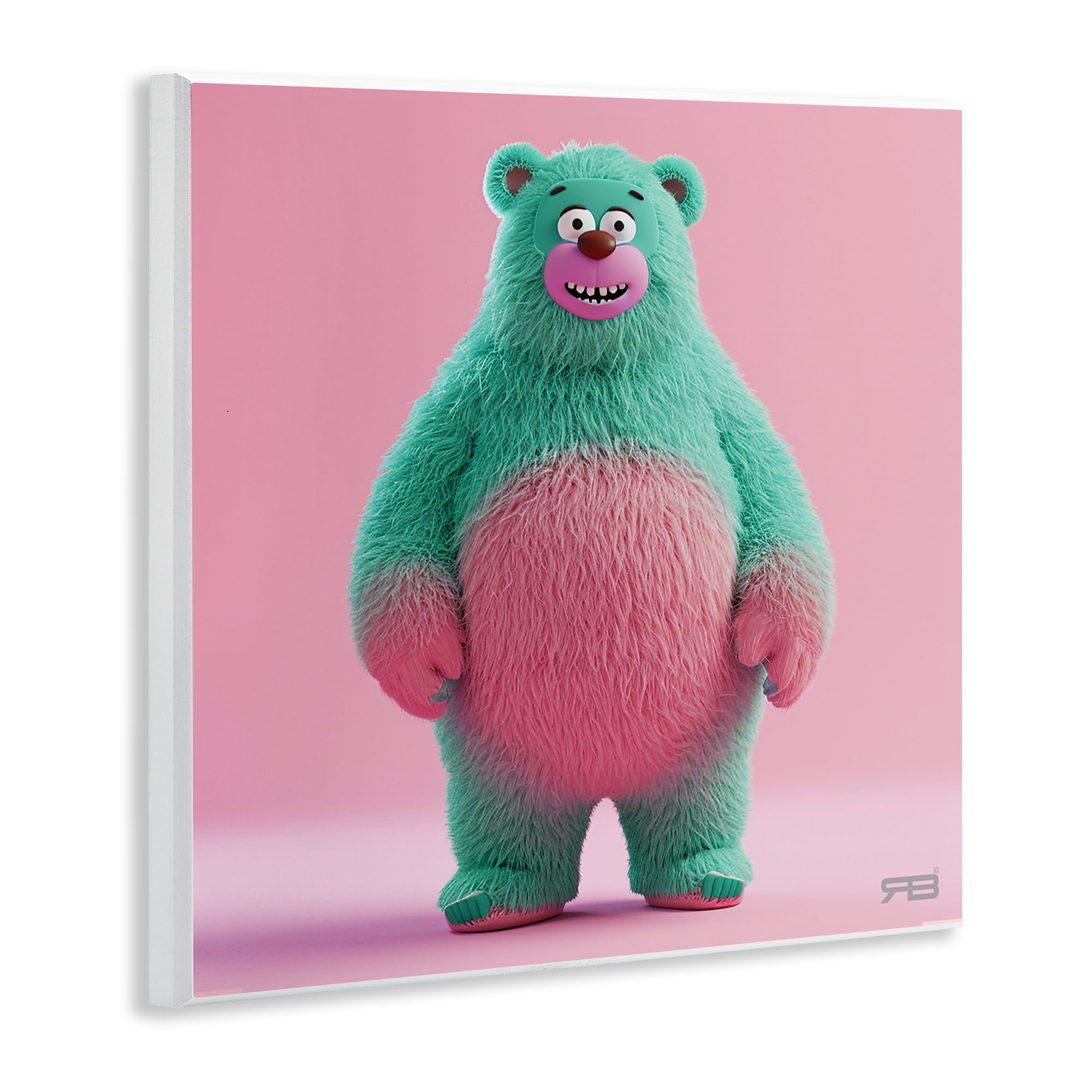 Stupell Industries Smiling Green Bear Animals Painting Unframed Art Print Wall Art, 12 x 12