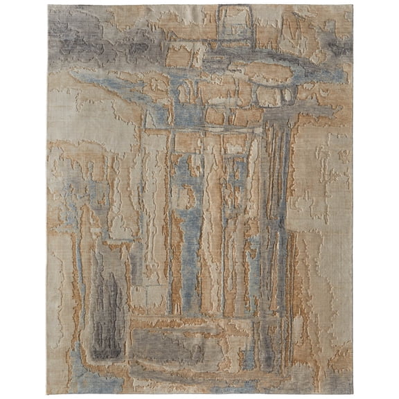 Feizy Jaxson Modern Abstract, Tan/Brown/Gray, 2' x 3' Accent Rug, Easy Care Stain Resistant Pet & Kid Friendly, Area Rug for Living Room and Bedroom