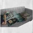 thumbnail image 6 of Clock Soft Flannel Fleece Throw Blanket, Vintage Clock and Empty Picture Frames in Old Room Wooden Backdrop Print, Cozy Plush for Indoor and Outdoor Use, 50" x 70", Green and Brown, by Ambesonne, 6 of 6