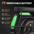 thumbnail image 6 of Electric bike for adults ,1500w peak motor, 48v 26Ah, 20 "×4.0" fat tires, maximum speed 28 miles, dual-battery design,all-terrain capability., 6 of 8