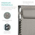 thumbnail image 6 of Best Choice Products Folding Zero Gravity Recliner Patio Lounge Chair w/ Canopy Shade, Headrest, Tray - Ice Gray, 6 of 8