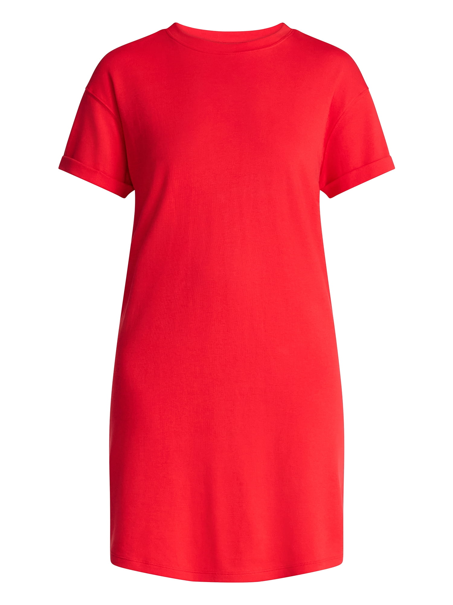 t shirt dresses at walmart Time and Tru Women's Midi T-Shirt Dress with Short Sleeves, Sizes XS-XXXL
