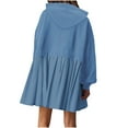 thumbnail image 7 of Elainilye Fashion Dresses for Women 2024 Casual Round Neck Hooded Sweatshirt Solid Color Dress Long Sleeve Plus Size Sweatshirt Skirt,Blue, 7 of 7