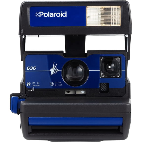 Restored Polaroid Blue Pulse 636 Instant Camera - Perfect for Photographers and Vintage Camera Enthusiasts (Refurbished)