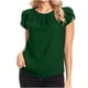 thumbnail image 1 of ICHUANYI Clearance Chiffon Solid Color Short Sleeve Round Neck Casual Shirt Short Sleeve Blouse(Green, XXL) ICHUANYI WER2023080814463, 1 of 6