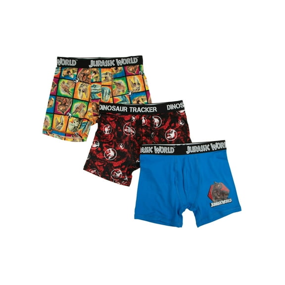 Jurassic World Boys' 4-10 Boxer Brief, 3 Pack