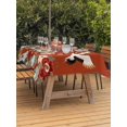 thumbnail image 3 of Outdoor Tablecloth with Umbrella Hole for Patio/Picnic/Party/Camping, Country Flowers Waterproof Table Cloth Rectangle Table Cover Washable, Red Japanese Peony Floral White Bird (54"x 80"), 3 of 8